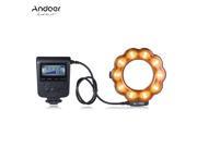 Andoer SL 102C GN15 Macro LED Ring Round Flash Fill in Light Lamp Brightness Adjustable LCD Display