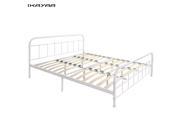 iKayaa Contemporary Metal Platform Bed Frame With Wood Slats for King Size Mattress 1930*2030