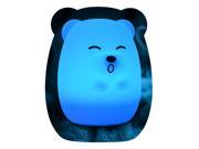 1.6W 8 LEDs Creative Cute Bear Night Light USB Rechargeable Soft Silicone Cartoon Lamp Touch Sensor Battery Included Portable Colorful Light for Baby Children