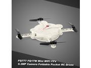 FQ777 FQ17W 6-Axis Gyro Mini Wifi FPV Foldable G-sensor Pocket Drone with 0.3MP Camera Altitude Hold RC Quadcopter white
