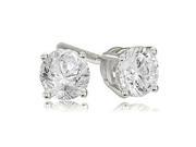1.50 cttw. Round Cut Diamond 4 Prong Basket Stud Earrings in Platinum SI2 H I