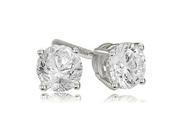 0.50 cttw. Round Cut Diamond 4 Prong Basket Stud Earrings in 18K White Gold SI2 H I