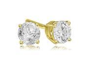 2.00 cttw. Round Cut Diamond 4 Prong Basket Stud Earrings in 14K Yellow Gold VS2 G H