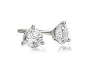 0.50 cttw. Round Cut Diamond Martini 3 Prong Stud Earrings in 14K White Gold