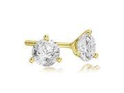 0.50 cttw. Round Cut Diamond Martini 3 Prong Stud Earrings in 18K Yellow Gold