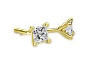 0.25 cttw. Princess Cut Diamond 4 Prong Stud Earrings in 14K Yellow Gold SI2 H I