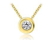 0.25 cttw. Round Cut Diamond Solitaire Bezel Pendant in 14K Yellow Gold SI2 H I