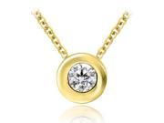 0.75 cttw. Round Cut Diamond Solitaire Bezel Pendant in 14K Yellow Gold VS2 G H