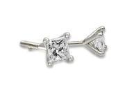 1.50 cttw. Princess Cut Diamond 4 Prong Stud Earrings in 18K White Gold