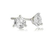 2.00 cttw. Round Cut Diamond Martini 3 Prong Stud Earrings in Platinum SI2 H I