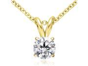 1.00 cttw. Round Cut Diamond 4 Prong Basket Solitaire Pendant in 18K Yellow Gold VS2 G H