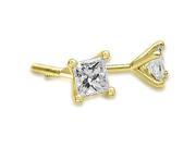 2.00 cttw. Princess Cut Diamond 4 Prong Stud Earrings in 18K Yellow Gold VS2 G H