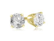 1.50 cttw. Round Cut Diamond 4 Prong Stud Earrings in 18K Yellow Gold