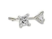 1.50 cttw. Princess Cut Diamond 4 Prong Stud Earrings in Platinum SI2 H I