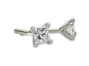 1.50 cttw. Princess Cut Diamond 4 Prong Stud Earrings in 14K White Gold SI2 H I
