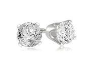 1.50 cttw. Round Cut Diamond 4 Prong Stud Earrings in Platinum SI2 H I