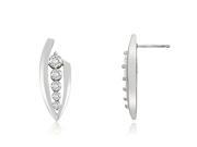 0.75 cttw. Stylish Round Cut Diamond Journey Earrings in Platinum VS2 G H