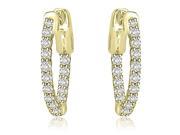 1.00 cttw. Round Cut Diamond Hoop Earrings in 14K Yellow Gold