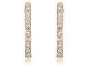 1.00 cttw. Round Cut Diamond Hoop Earrings in 14K Rose Gold VS2 G H