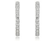1.00 cttw. Round Cut Diamond Hoop Earrings in 14K White Gold VS2 G H