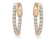 1.00 cttw. Round Cut Diamond Hoop Earrings in 14K Rose Gold VS2 G H