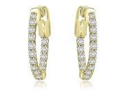 1.00 cttw. Round Cut Diamond Hoop Earrings in 14K Yellow Gold VS2 G H