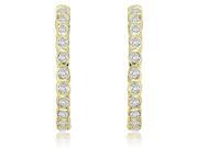 1.00 cttw. Round Cut Diamond Hoop Earrings in 18K Yellow Gold VS2 G H