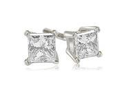 0.35 cttw. Princess Cut Diamond 4 Prong Basket Stud Earrings in Platinum SI2 H I