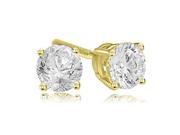 1.50 cttw. Round Cut Diamond 4 Prong Basket Stud Earrings in 18K Yellow Gold SI2 H I