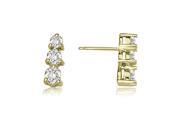 0.50 cttw. Three Stone Round Cut Diamond Earrings in 14K Yellow Gold VS2 G H