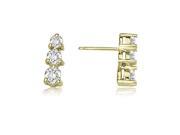 0.50 cttw. Three Stone Round Cut Diamond Earrings in 18K Yellow Gold VS2 G H