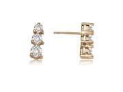 0.50 cttw. Three Stone Round Cut Diamond Earrings in 14K Rose Gold VS2 G H