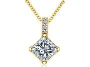 0.28 cttw. Round and Princess Cut Diamond 4 Prong Basket Solitaire Pendant in 14K Yellow Gold SI2 H I