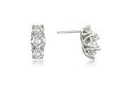 2.00 cttw. Three Stone Trellis Round Diamond Earrings in 18K White Gold VS2 G H