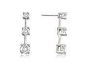 2.00 cttw. Classic Three Stone Round Diamond Earrings in 18K White Gold SI2 H I