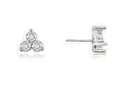 1.00 cttw. Round Cut Three Stone Cluster Diamond Earring in 18K White Gold VS2 G H