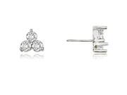 1.00 cttw. Round Cut Three Stone Cluster Diamond Earring in Platinum VS2 G H