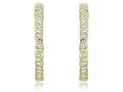 1.00 cttw. Round Cut Diamond Hoop Earrings in 14K Yellow Gold VS2 G H