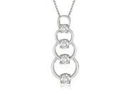 1.00 cttw. Four Stone Circle Diamond Journey Pendant in Platinum VS2 G H