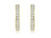 0.75 cttw. Round Cut Diamond Hoop Earrings in 18K Yellow Gold SI2 H I