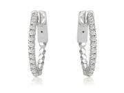 0.30 cttw. Round Cut Diamond Hoop Earrings in 18K White Gold SI2 H I