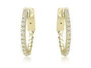 0.30 cttw. Round Cut Diamond Hoop Earrings in 18K Yellow Gold SI2 H I