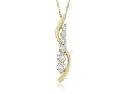 0.75 cttw. Straight Journey Round Cut Diamond Pendant in 18K Yellow Gold SI2 H I