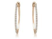 0.50 cttw. Round Cut Diamond Hoop Earrings in 14K Rose Gold VS2 G H