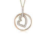 0.15 cttw. Round Cut Diamond Heart Pendant in 14K Rose Gold SI2 H I