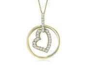 0.15 cttw. Round Cut Diamond Heart Pendant in 14K Yellow Gold SI2 H I