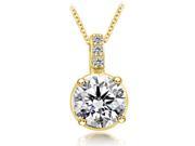0.28 cttw. Round Cut Diamond 4 Prong Basket Solitaire Pendant in 18K Yellow Gold