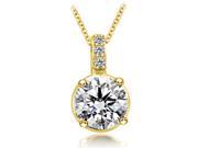 0.78 cttw. Round Cut Diamond 4 Prong Basket Solitaire Pendant in 14K Yellow Gold VS2 G H