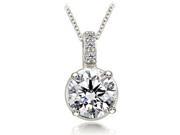 0.78 cttw. Round Cut Diamond 4 Prong Basket Solitaire Pendant in 18K White Gold VS2 G H