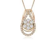 0.50 cttw. Flower Cluster Round Cut Diamond Love Knot Pendant in 14K Rose Gold
